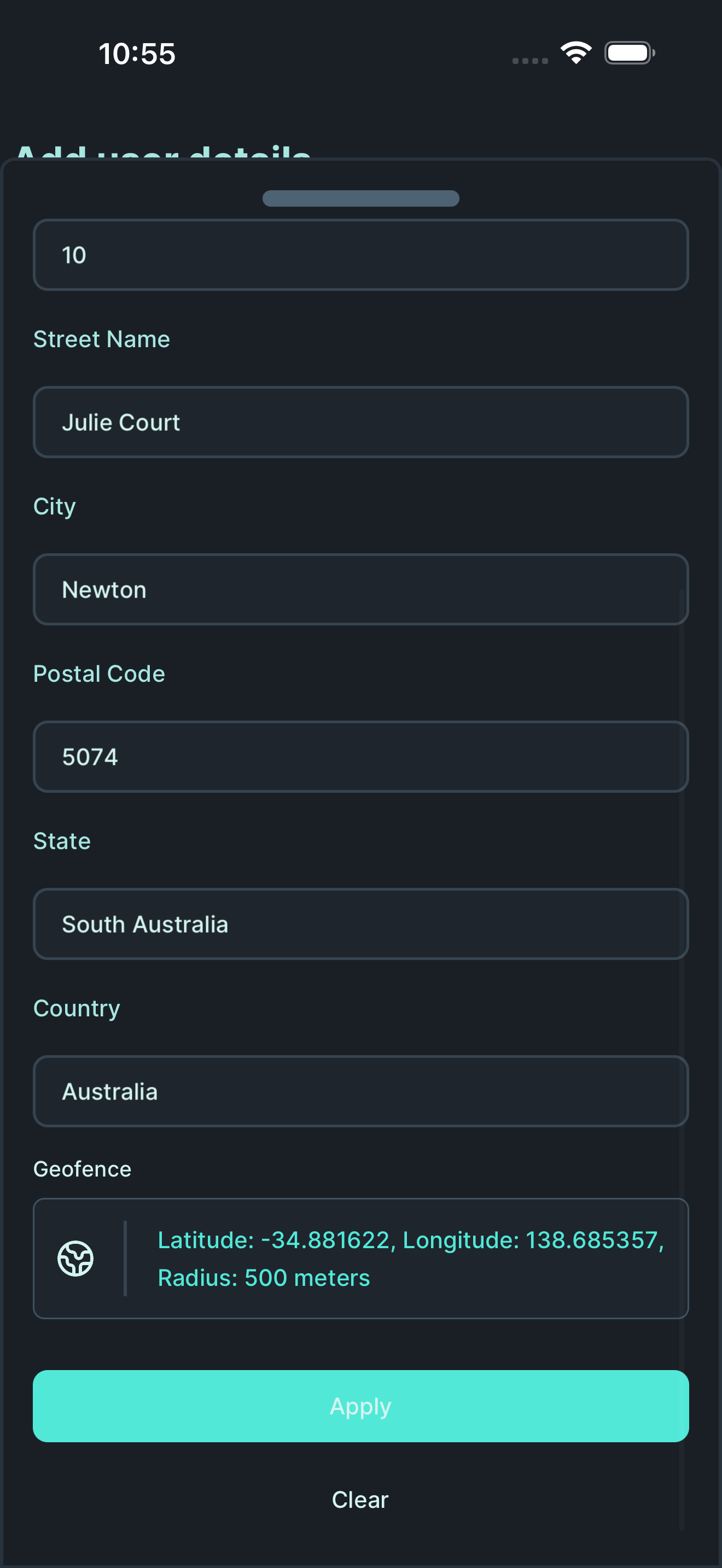 Personal address confirmation