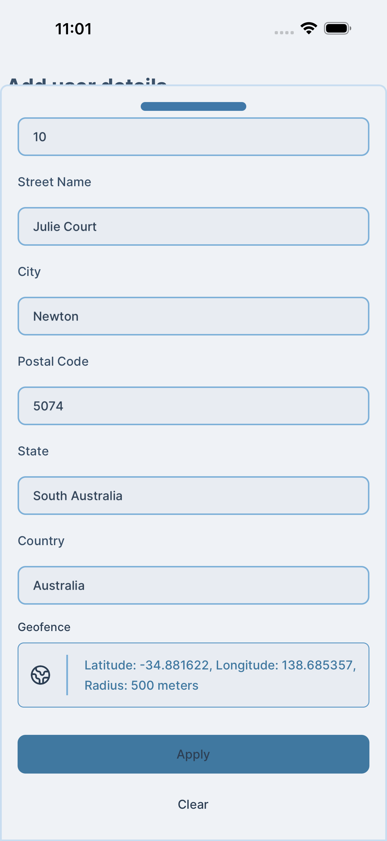 Personal address confirmation