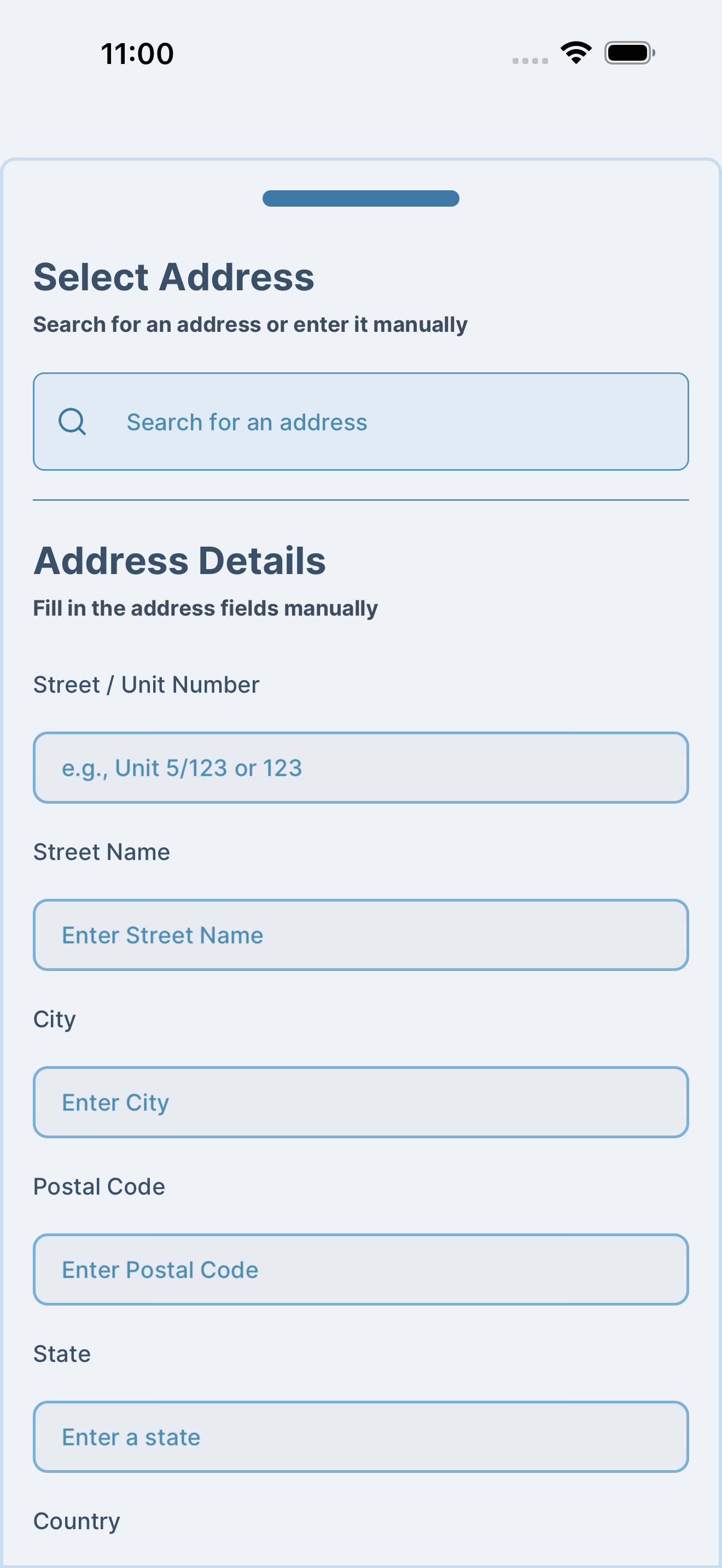 Address search field